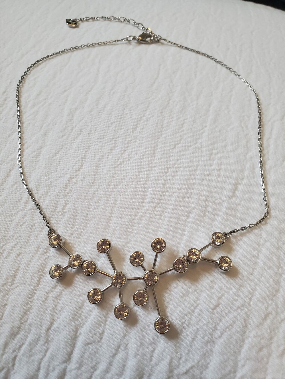 Vintage Swarovski Crystal Starburst Branch Statement Necklace